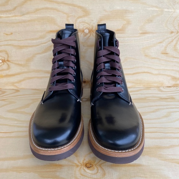 COACH Genuine Leather Boots Derby Smooth Black - Picture 3 of 12